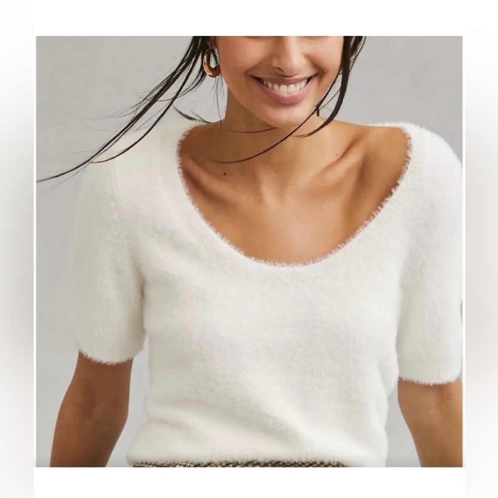 Maeve by Anthropologie Rona Eyelash Sweater Tee Size M